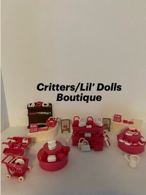 Lil' Dolls Boutique Playset - Pink & White Mini Accessories